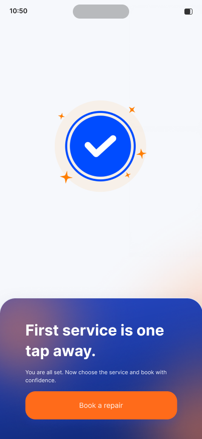 First service is one tap away.